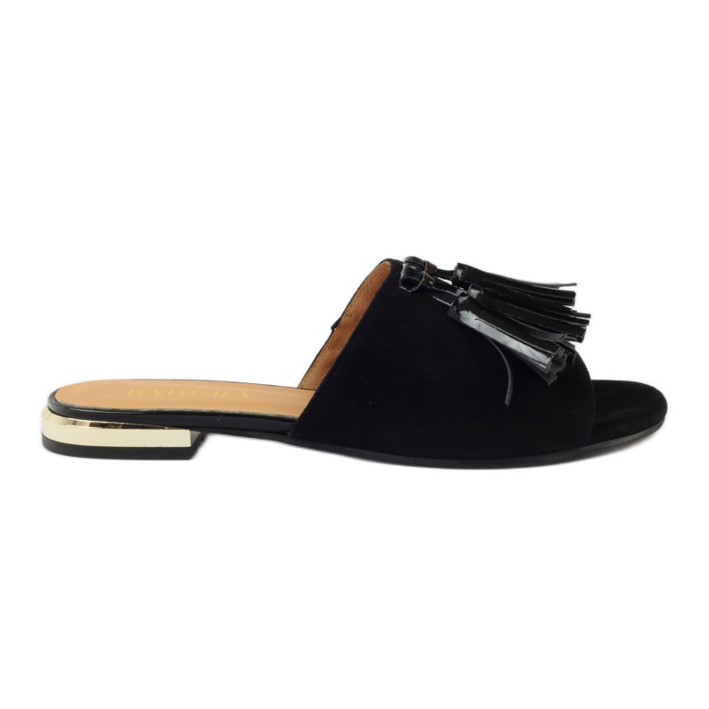 Ciabatte nere con frange Badura 5133 nere nero giallo