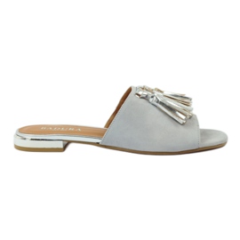 Ciabatte con frange Badura 5133 grigio