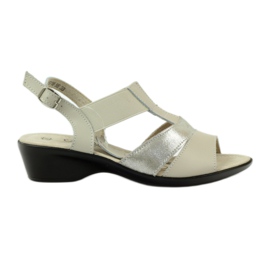 Filippo Comodi sandali con zeppa in pelle beige argento