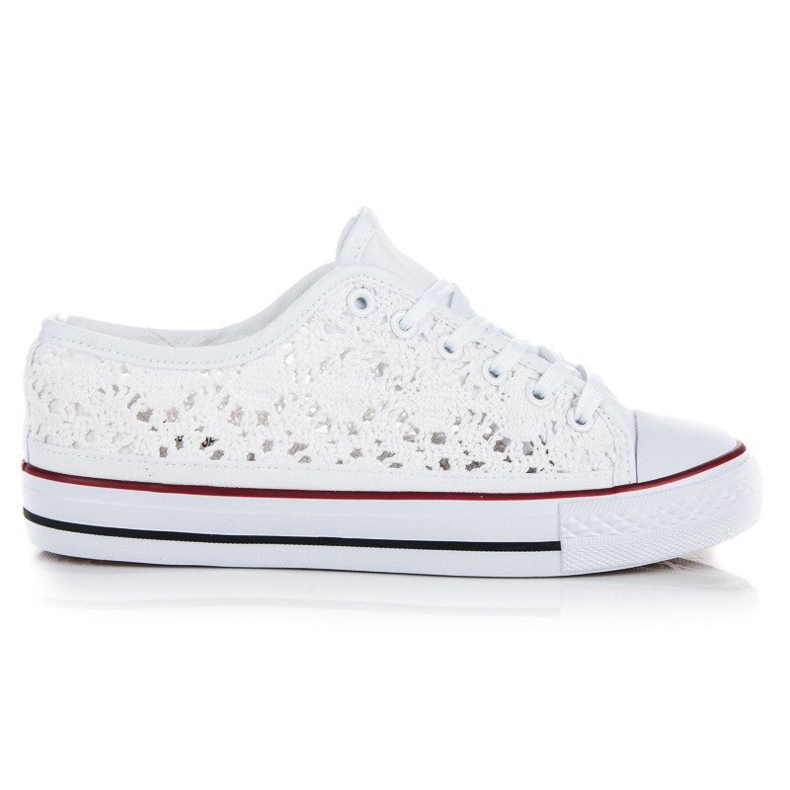 Sneakers bianche in pizzo bianca