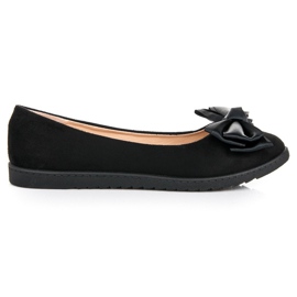 Comer Ballerine in camoscio con fiocco nero