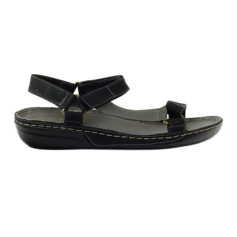 M.Daszyński Sandali Jesus, sottopiede in pelle nera nero