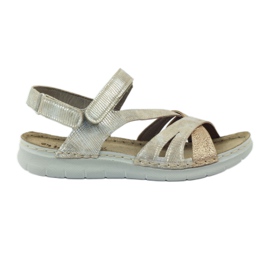 Sandali con inserto in pelle Inblu 004 dorato marrone giallo