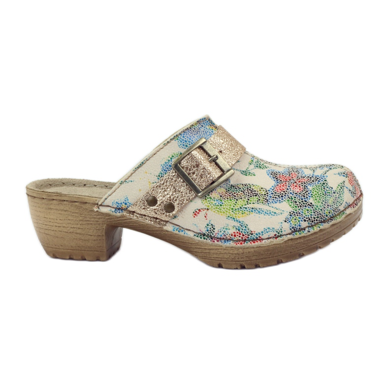 Zoccoli con fiori Inblu BL02 marrone giallo multicolore