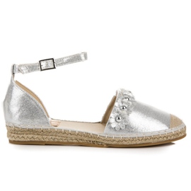 Anesia Paris Sandali espadrillas argento grigio