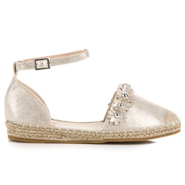 Anesia Paris Sandali espadrillas dorati d'oro