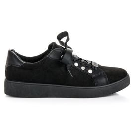 Erynn Sneakers stringate in suede nero