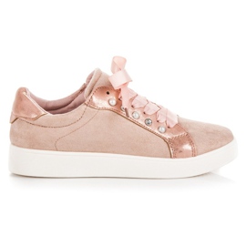 Erynn Sneakers stringate in suede rosa
