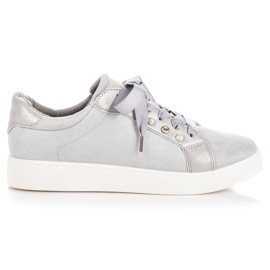 Erynn Sneakers stringate in suede grigio