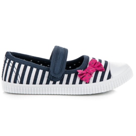 Sneaker Mckeylor con velcro bianca blu navy