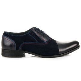 Wolski Oxford in pelle blu scuro blu navy