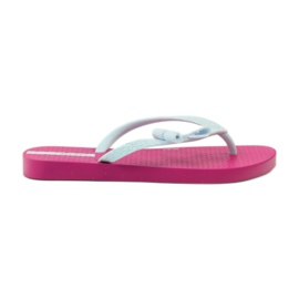 Infradito glitter con fiocco Ipanema rosa grigio