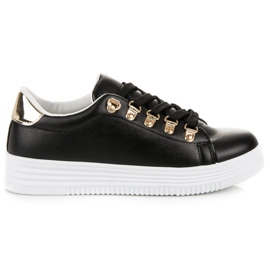 Lovery Sneaker nere sportive alla moda nero giallo