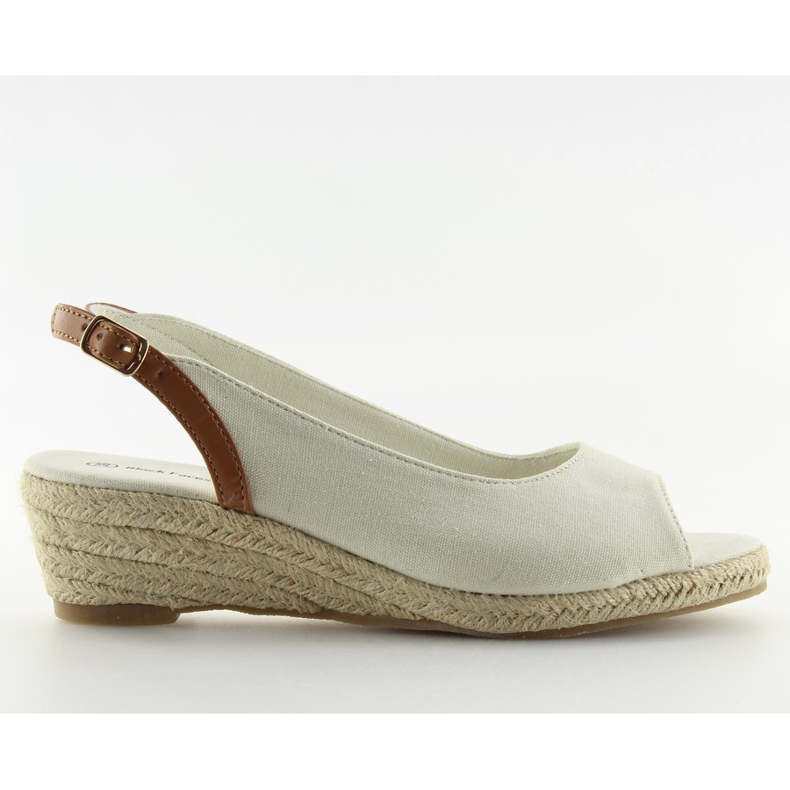 Espadrillas beige beige su una zeppa bassa