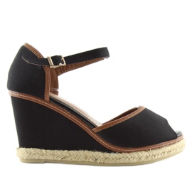 Sandali neri con zeppa AF-74 neri nero