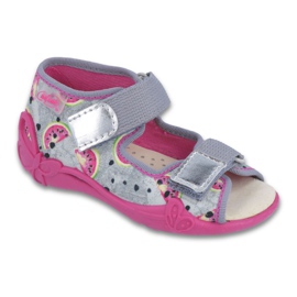 Scarpe per bambini gialle Befado 242P080 rosa grigio