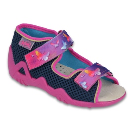 Scarpe da bambino Befado gialle 242P064 blu navy rosa
