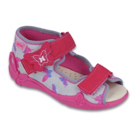 Scarpe da bambino Befado gialle 242P077 rosa grigio