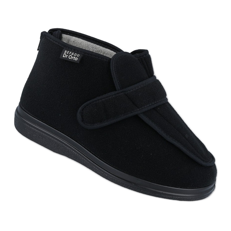 Dr.ORTO Befado ciabatte da uomo con velcro 987M002 nero, fodera Argento(Ag)