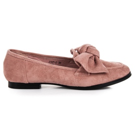 Sweet Shoes Mocassini in camoscio con fiocco rosa