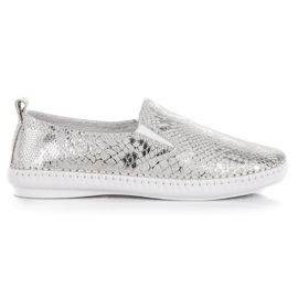 Sneakers In Pelle Slip On VINCEZA grigio