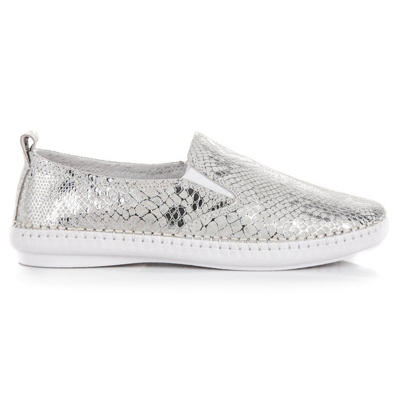 Sneakers In Pelle Slip On VINCEZA grigio