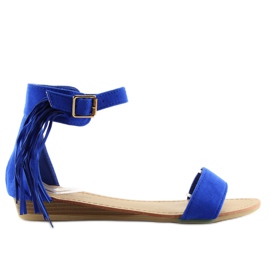 Sandali da donna con nappina blu navy
