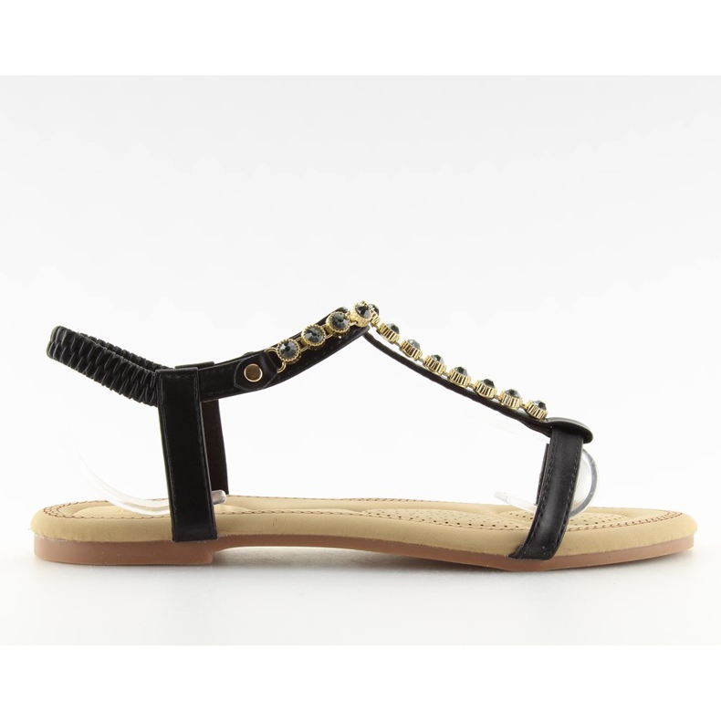 Sandali neri con zirconi AS10875 Nero