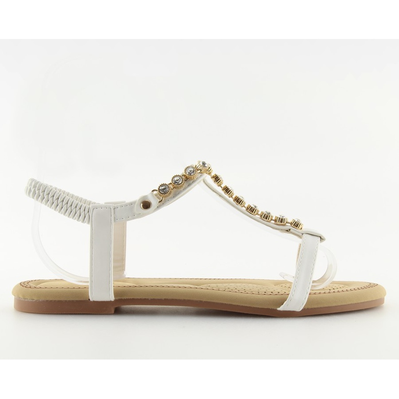Sandali con zirconi bianchi AS10875 White bianca