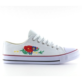 Sneakers bianche con ricamo B71H-25 bianco