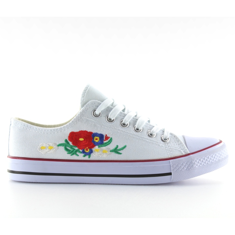 Sneakers bianche con ricamo B71H-25 bianco bianca