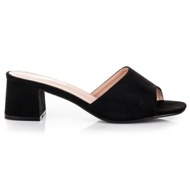 Renda Sandali con tacco in camoscio nero