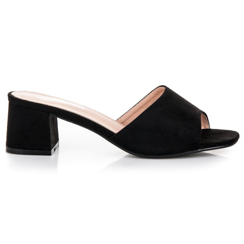 Renda Sandali con tacco in camoscio nero