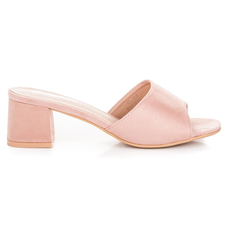 Renda Sandali con tacco in camoscio rosa
