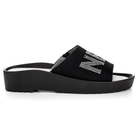 Vinceza Pantofole VICEZA in camoscio nero