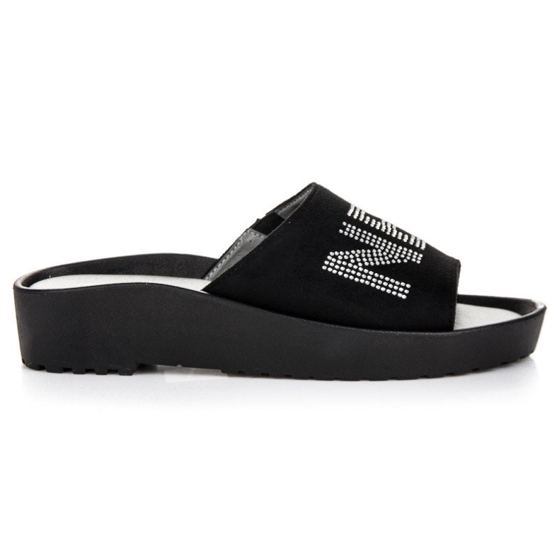 Vinceza Pantofole VICEZA in camoscio nero