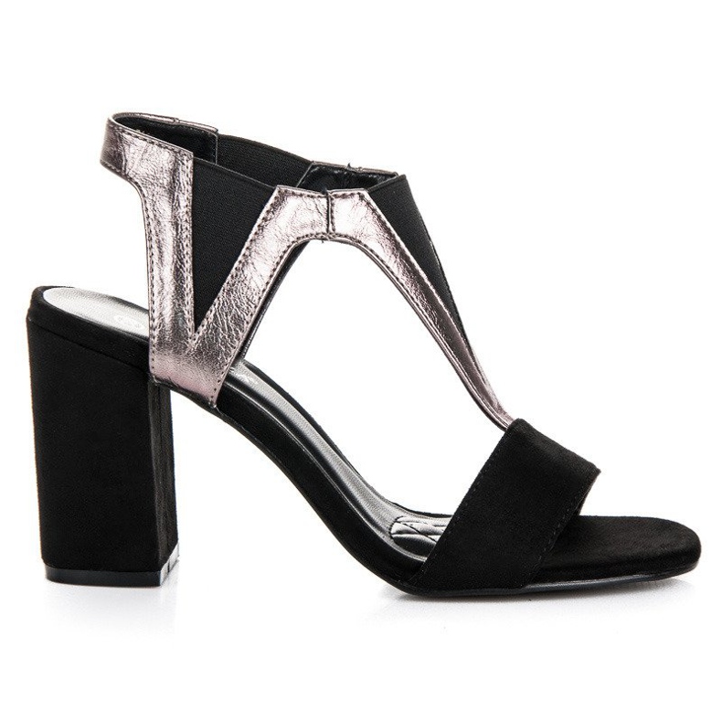 Sandali slip-on con tacco Vinceza nero