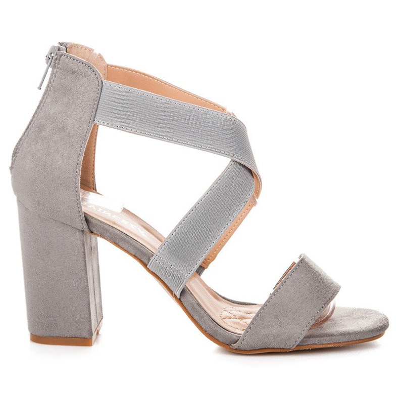 Sandali con zip vinceza grigi grigio
