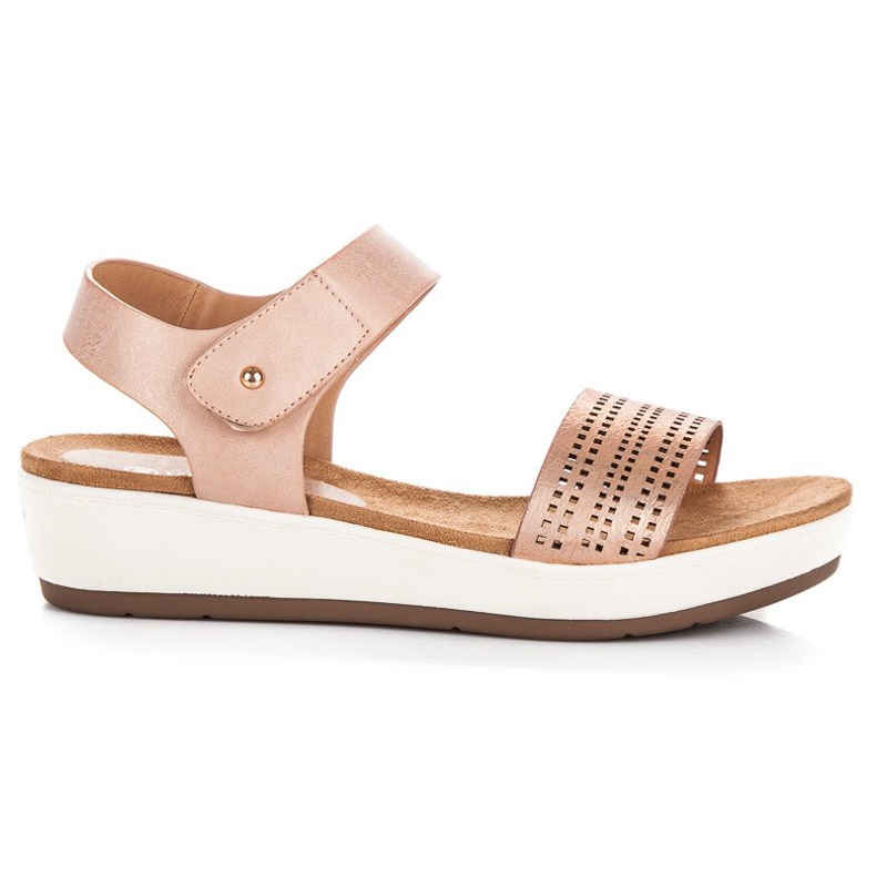 Sandali alla moda vinceza con velcro rosa