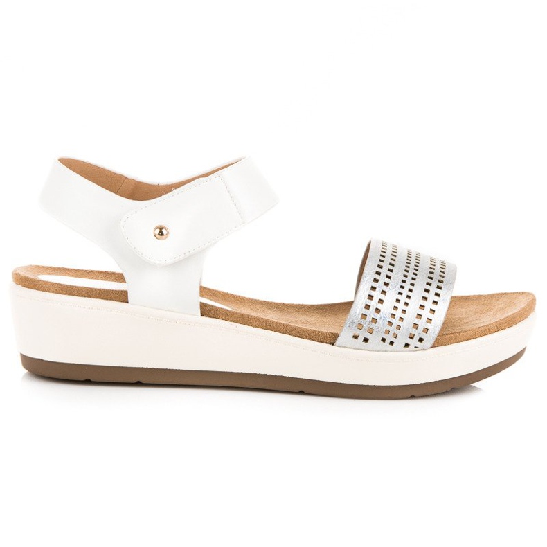 Sandali alla moda vinceza con velcro bianca