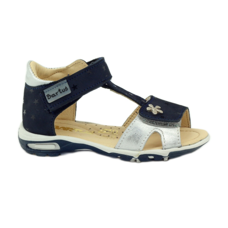 Sandali con velcro Bartuś 138 blu navy grigio