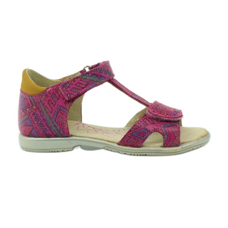 Sandali con velcro motivo azteco Ren But 3296 rosa
