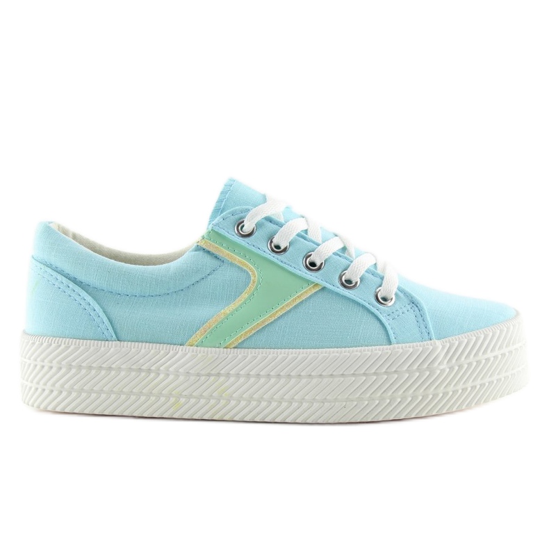 Blu K1831401 Sneaker Celeste con suola alta