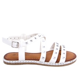 Sandali bianchi con borchie WL193 White bianca