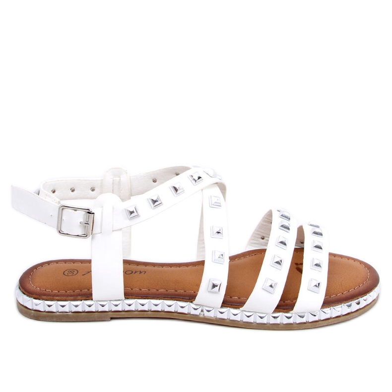Sandali bianchi con borchie WL193 White bianca