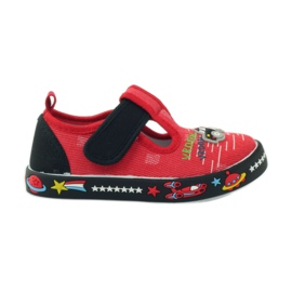 American Club Sneaker americane con soletta in pelle rosso nero