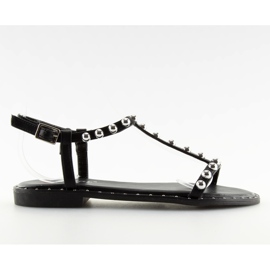 Sandali con borchie nere DD88P nere nero
