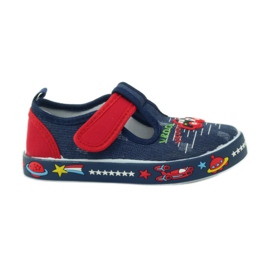 American Club Sneaker americane con soletta in pelle blu navy rosso