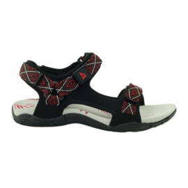 American Club Sandali con inserto in pelle americana 6102 nero rosso