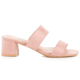 Renda Ciabatte in camoscio rosa